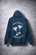 Unisex Navy Blue 'Drunken mistakes' Hoodie