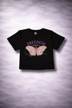 Trendy Black Freedom Butterfly Top for Women