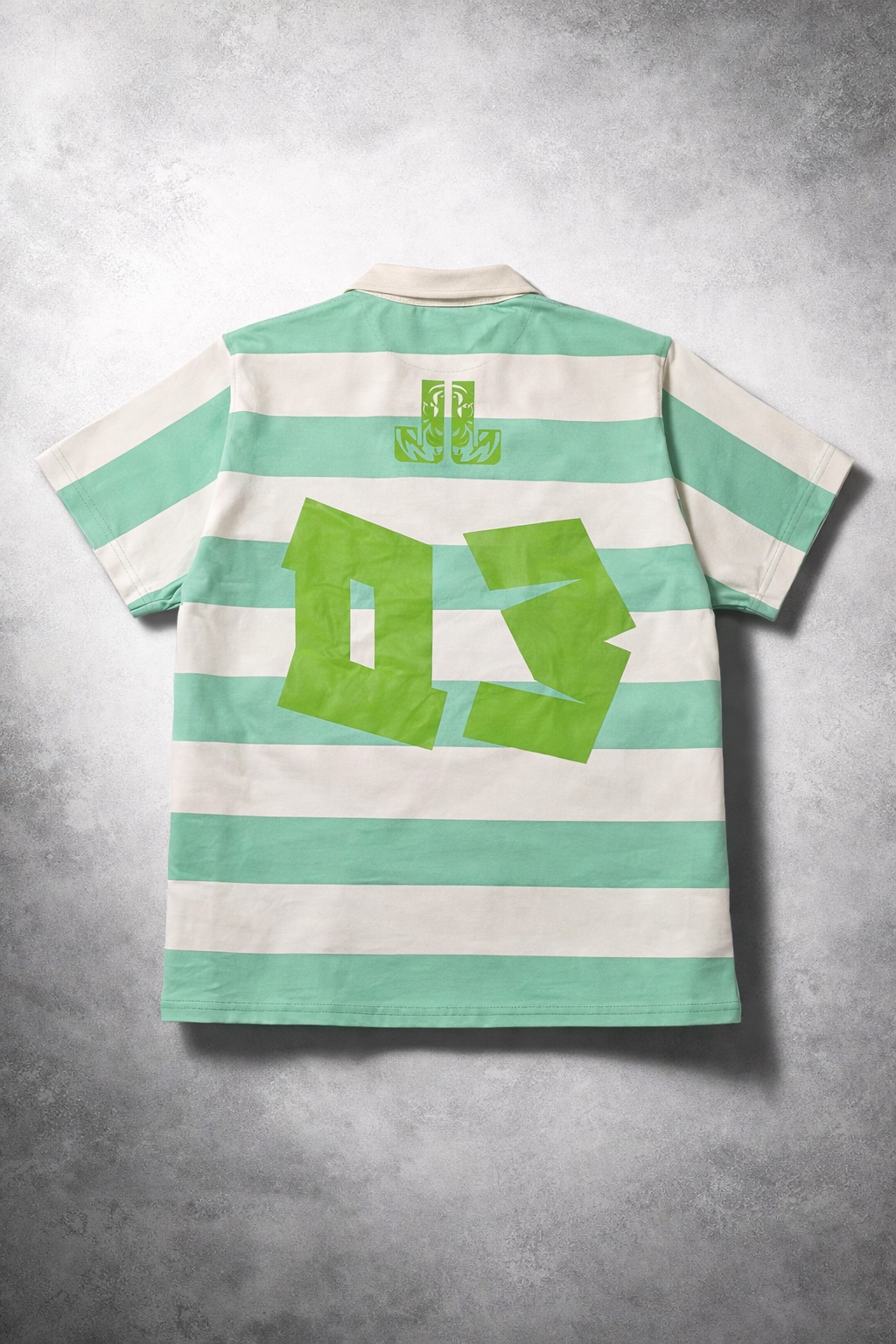 Vintage Mint green stripe rugby Polo shirt