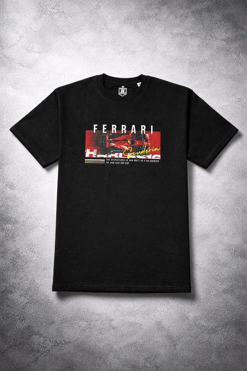 Ferrari Black Tshirt Front
