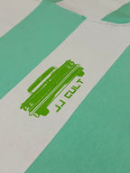 Vintage Mint green stripe rugby Polo shirt