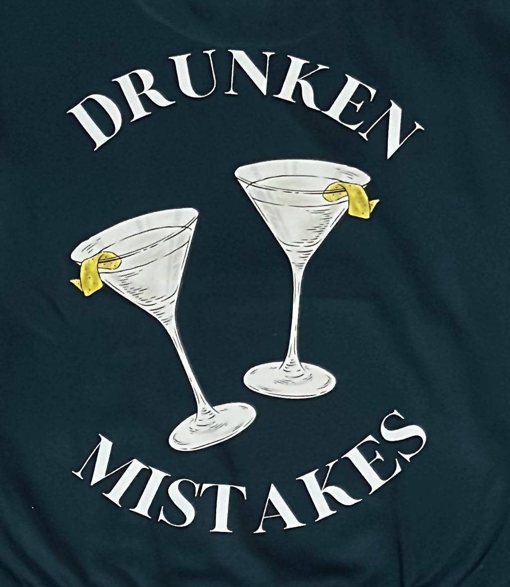 Unisex Navy Blue 'Drunken mistakes' Hoodie